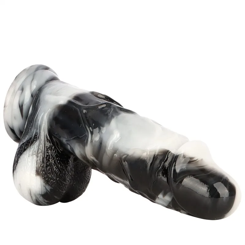10 Inch Long 2.5 Inch Wide Large Thickness Black-and-White PVC Dildo (3) 10 Inch Long 2.5 Inch Wide Large Thickness Black-and-White PVC Dildo - Image 7