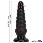 10.5 Inch Large Graduated Black Butt Plug for Intense Experience - Image 2