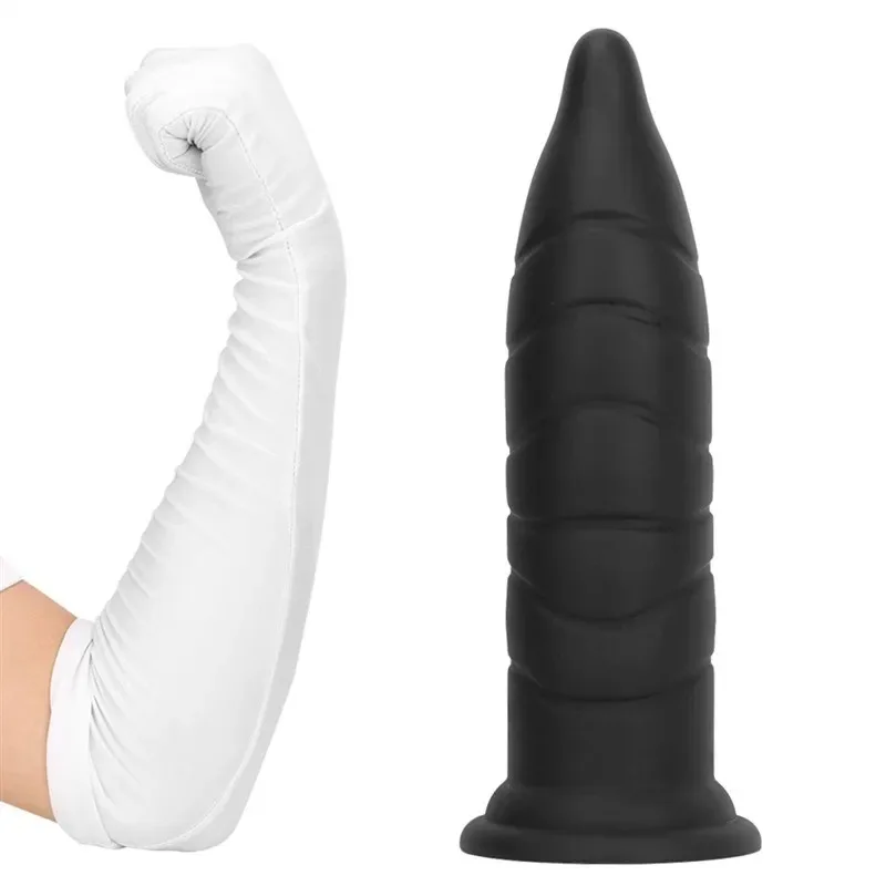14 Inch Huge Black Tapered Anal Dildo Liquid Silicone Butt Plug (12) 14 Inch Huge Black Tapered Anal Dildo Liquid Silicone Butt Plug - Image 2