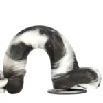14 Inch Long 2.2 Inch Thickness Black-and-White PVC Realistic Dildo - Image 9
