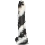 14 Inch Long 2.2 Inch Thickness Black-and-White PVC Realistic Dildo - Image 4