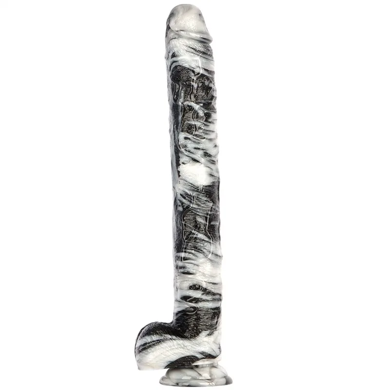 17 Inch Extra Long 2 Inch Wide Black-and-White PVC Realistic Dildo (11) 17 Inch Extra Long 2 Inch Wide Black-and-White PVC Realistic Dildo - Image 3