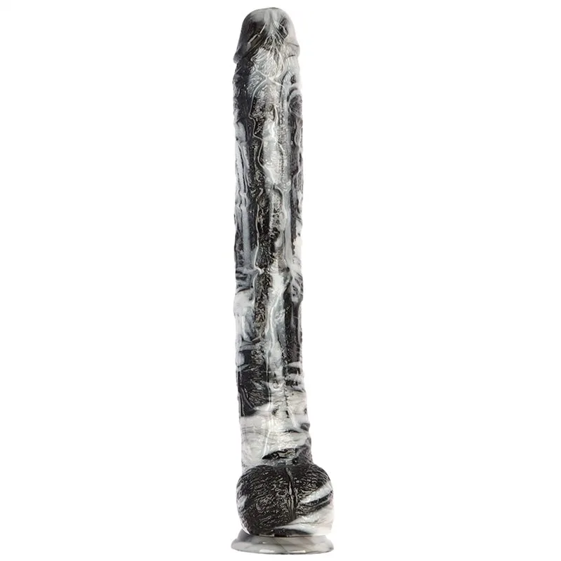 17 Inch Extra Long 2 Inch Wide Black-and-White PVC Realistic Dildo (12) 17 Inch Extra Long 2 Inch Wide Black-and-White PVC Realistic Dildo - Image 4