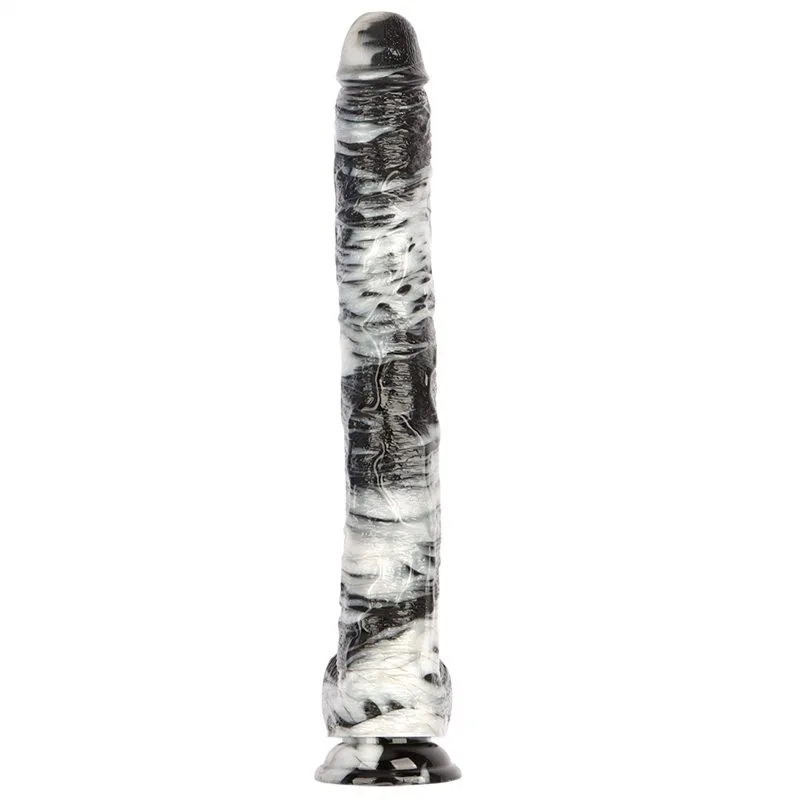 17 Inch Extra Long 2 Inch Wide Black-and-White PVC Realistic Dildo (8) 17 Inch Extra Long 2 Inch Wide Black-and-White PVC Realistic Dildo - Image 5