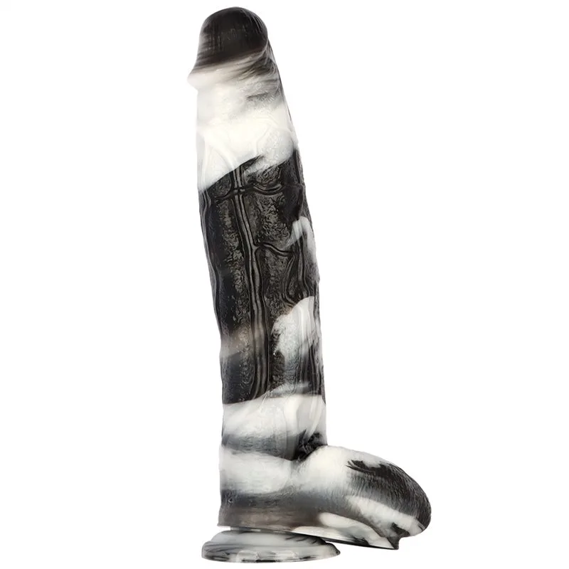 17 Inch Extra Long 3.2 Inch Wide Extreme Huge Black-and-White PVC Dildo (1) 17 Inch Extra Long 3.2 Inch Wide Extreme Huge Black-and-White PVC Dildo - Image 1