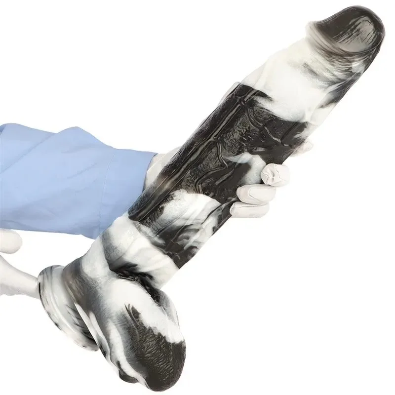 17 Inch Extra Long 3.2 Inch Wide Extreme Huge Black-and-White PVC Dildo (17) 17 Inch Extra Long 3.2 Inch Wide Extreme Huge Black-and-White PVC Dildo - Image 4