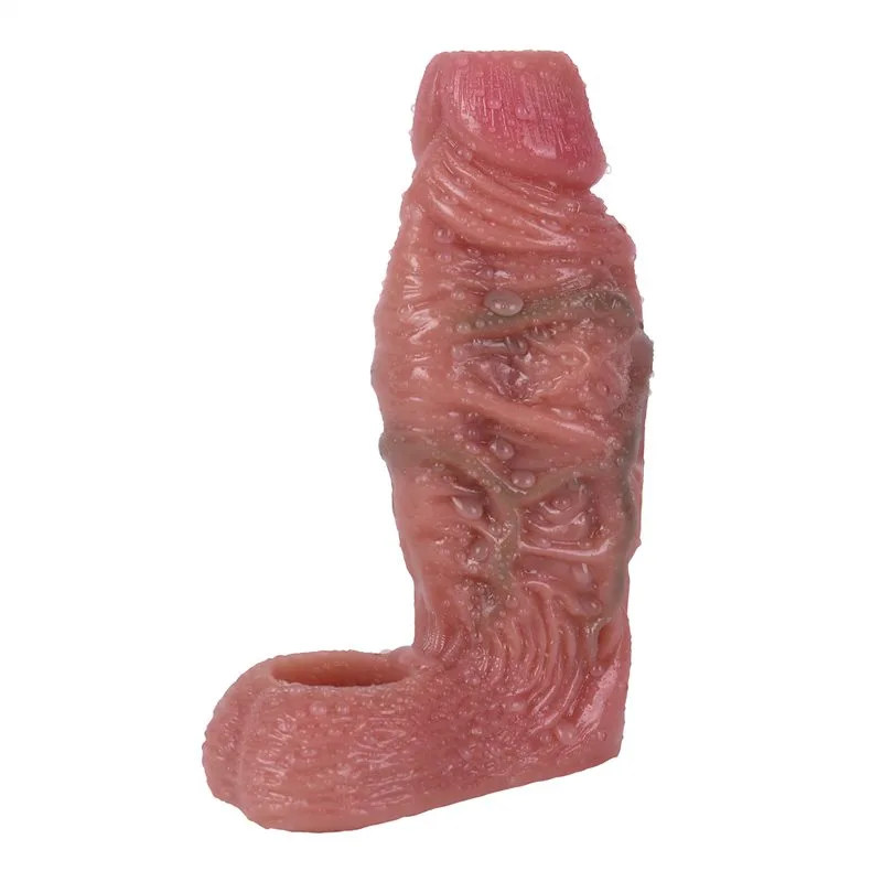 6.1 Inch Open Head Thick Penis Extender Real Silicone Cock Sleeve (15) 6.1 Inch Open Head Thick Penis Extender Realistic Feel Cock Sleeve - Image 4