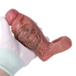 6.1 Inch Open Head Thick Penis Extender Realistic Feel Cock Sleeve - Image 5