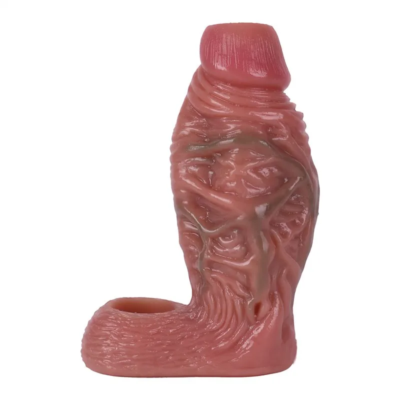 6.1 Inch Open Head Thick Penis Extender Real Silicone Cock Sleeve (24) 6.1 Inch Open Head Thick Penis Extender Realistic Feel Cock Sleeve - Image 1