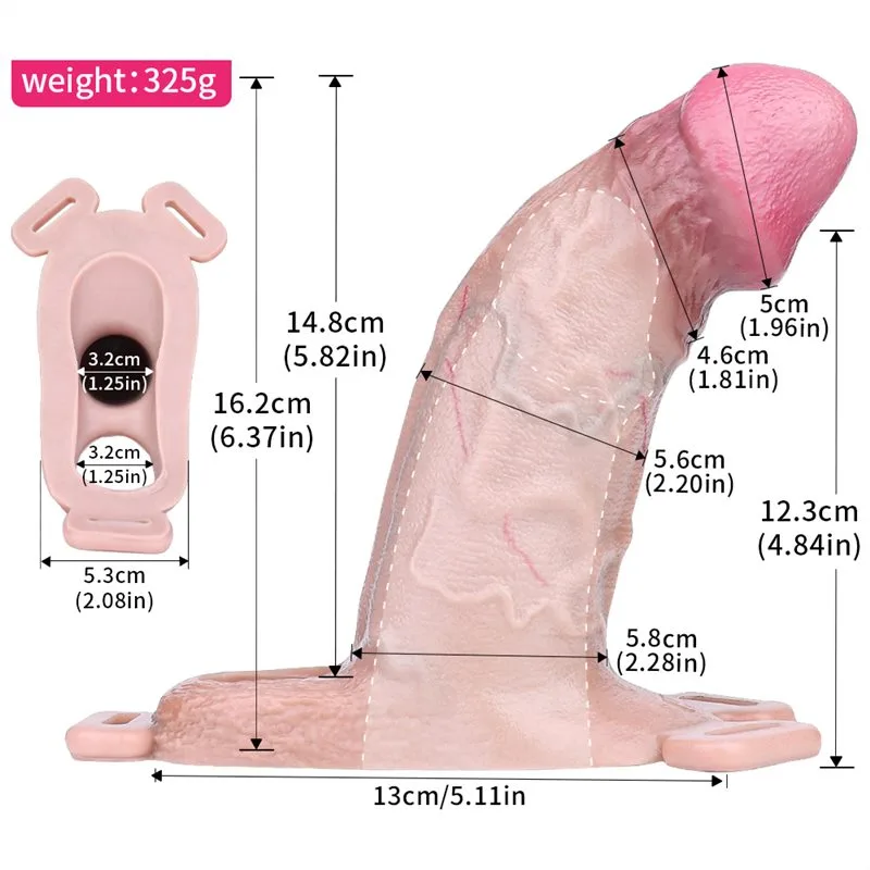 6.3 Inch Wearable Fat Realistic Penis Sheath Silicone Cock Sleeve (11) 6.3 Inch Strap On Fat Realistic Penis Sheath Silicone Cock Sleeve - Image 3