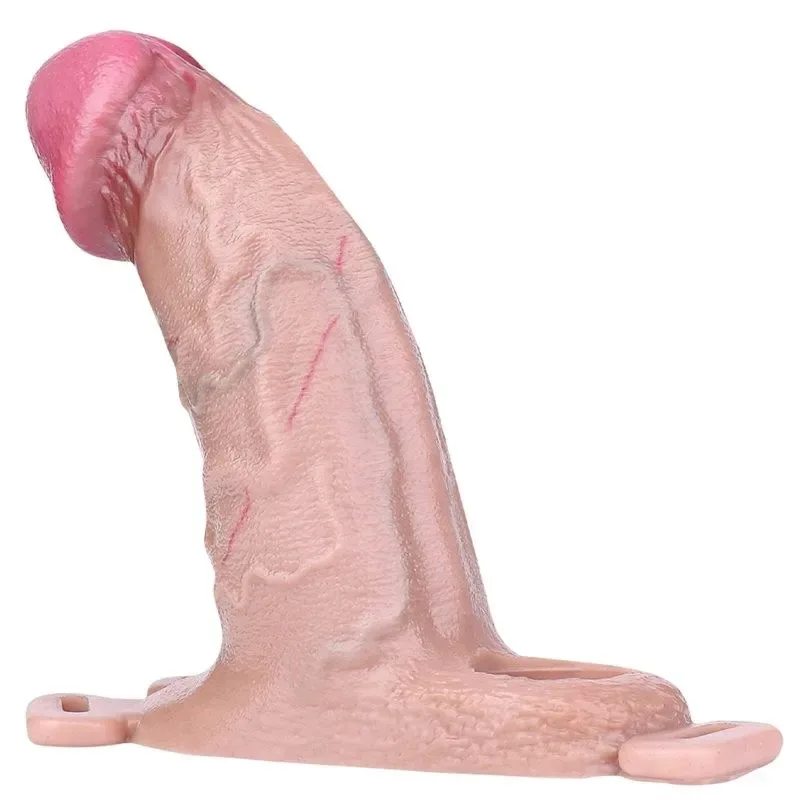 6.3 Inch Wearable Fat Realistic Penis Sheath Silicone Cock Sleeve (4) 6.3 Inch Strap On Fat Realistic Penis Sheath Silicone Cock Sleeve - Image 2