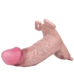 6.3 Inch Strap On Fat Realistic Penis Sheath Silicone Cock Sleeve - Image 5
