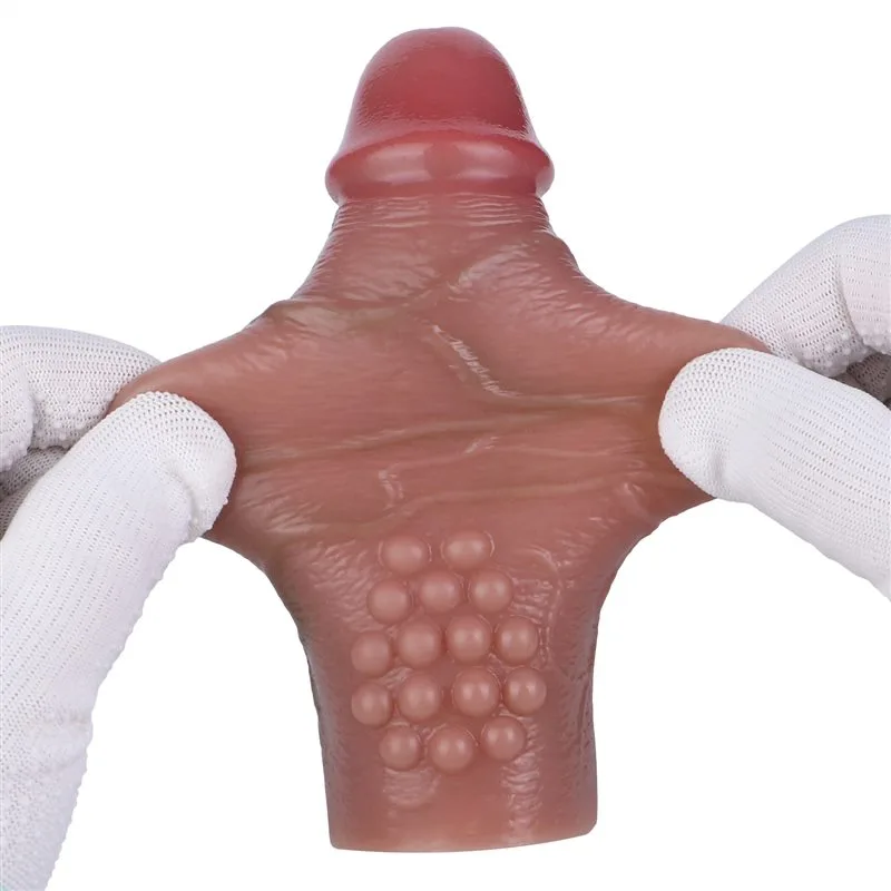 6.6 Inch Real Textured Penis Extension Sleeve Silicone Cock Sheath (7) 6.6 Inch Real Textured Penis Extension Sleeve Silicone Cock Sheath - Image 6