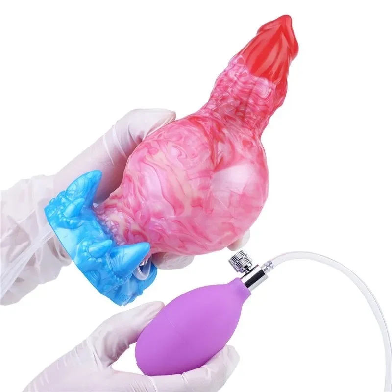 7 Inch Short Inflatable and Ejaculating Knotted Dog Dildo Silicone Animal Penis (13) 7 Inch Short Inflatable and Ejaculating Knotted Dog Dildo Silicone Animal Penis - Image 2