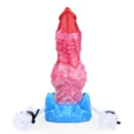 7 Inch Short Inflatable and Ejaculating Knotted Dog Dildo Silicone Animal Penis - Image 5