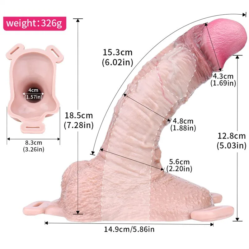7 Inch Strap On Ultra Realistic Penis Cover Silicone Cock Sheath (10) 7 Inch Strap On Ultra Realistic Penis Cover Silicone Cock Sheath - Image 3