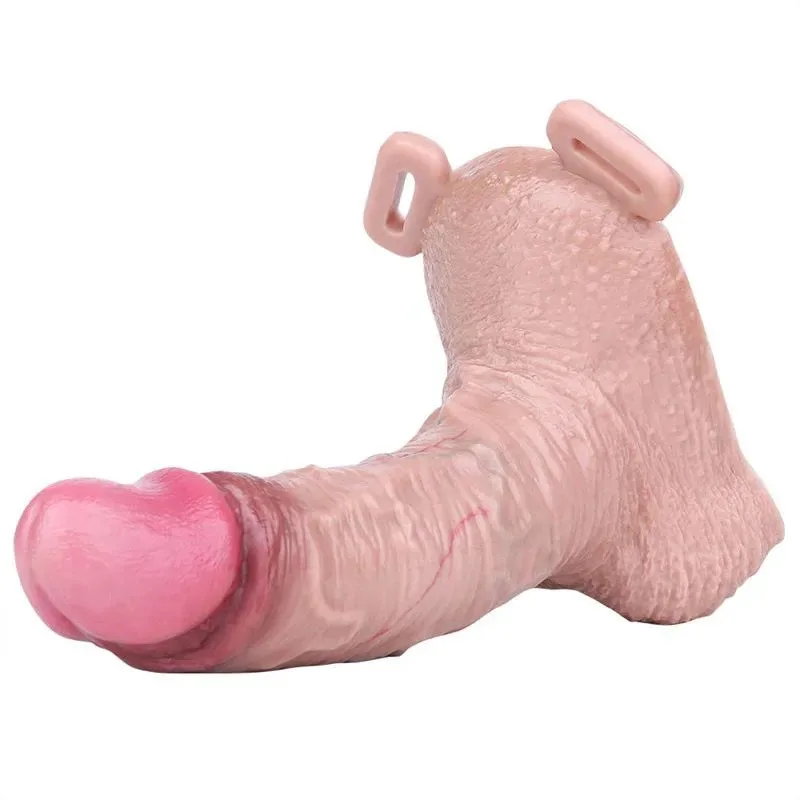 7 Inch Strap On Ultra Realistic Penis Cover Silicone Cock Sheath (4) 7 Inch Strap On Ultra Realistic Penis Cover Silicone Cock Sheath - Image 5