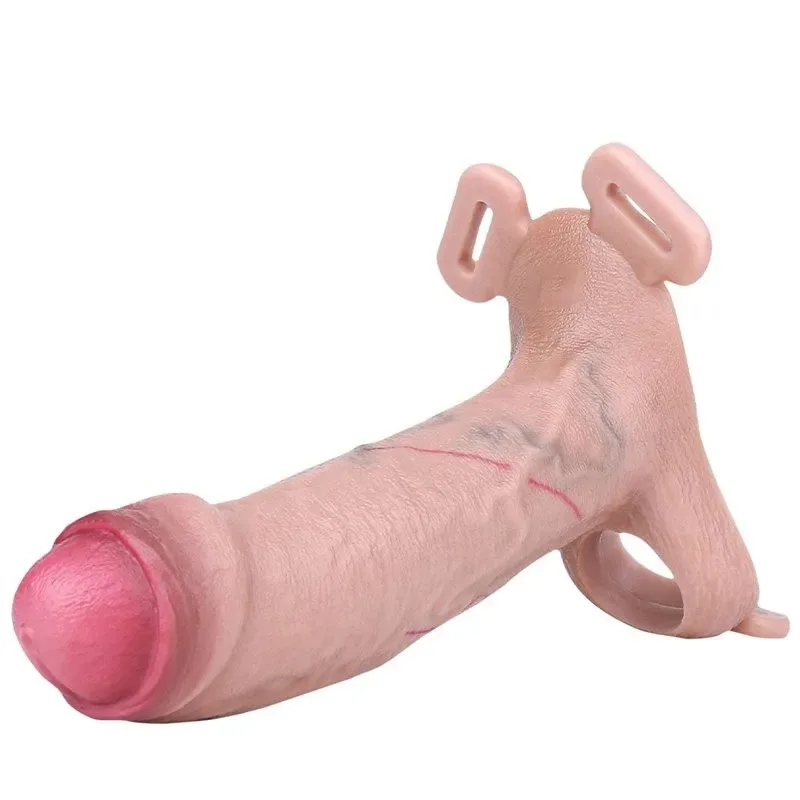 7.1 Inch Wearable Silicone Realistic Penis Extension Cock Sleeve (8) 7.1 Inch Strap On Silicone Realistic Penis Extension Cock Sleeve - Image 6