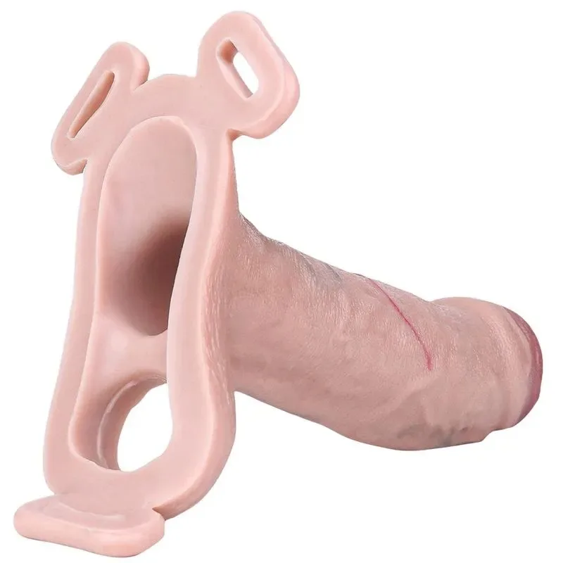 7.1 Inch Wearable Silicone Realistic Penis Extension Cock Sleeve (9) 7.1 Inch Strap On Silicone Realistic Penis Extension Cock Sleeve - Image 7