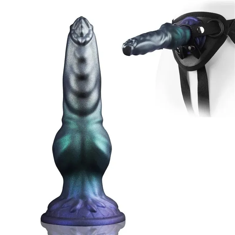 7.5 Inch Liquid Silicone Dog Knot Dildo Strap On Harness Kits (8) 7.5 Inch Liquid Silicone Dog Knot Dildo Strap On Harness Kits - Image 2