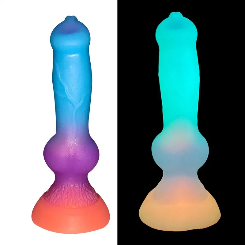 7.5 Inch Small Glow-In-The-Dark Dog Dildo with Knot for Beginner (6) 7.5 Inch Small Glow-In-The-Dark Dog Dildo with Knot for Beginner - Image 2