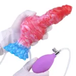 8 Inch Inflatable and Squirting Dog Knot Dildo Silicone Animal Penis - Image 2