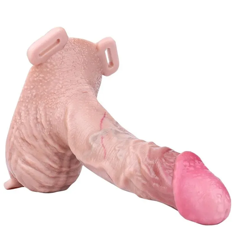 8 Inch Life Like Strap On Penis Cover Soft Silicone Cock Sheath (5) 8 Inch Life Like Strap On Penis Enhancer Soft Silicone Cock Sleeve - Image 6
