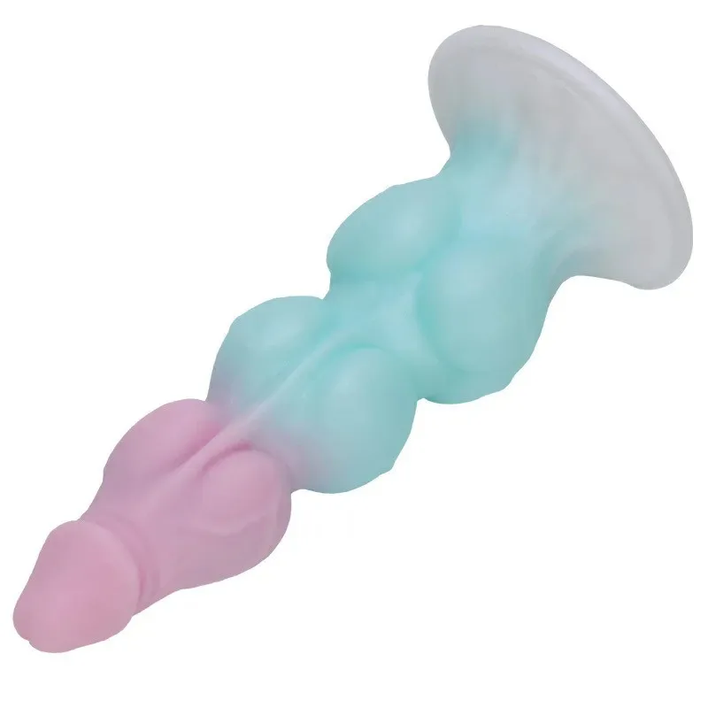 8 Inch Thick Triple Knots Dildo Mix-Color Silicone Exotic Adult Toy (11) 8 Inch Triple Graduated Knots Dildo Mix-Color Silicone Exotic Adult Toy - Image 5