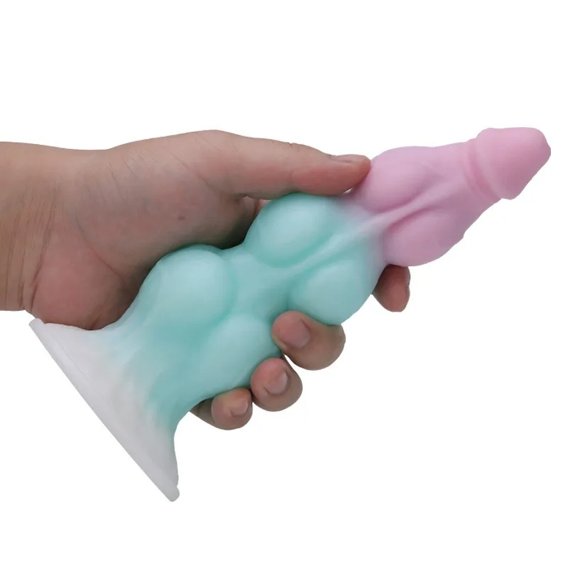 8 Inch Thick Triple Knots Dildo Mix-Color Silicone Exotic Adult Toy (6) 8 Inch Triple Graduated Knots Dildo Mix-Color Silicone Exotic Adult Toy - Image 7