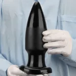 8.5 Inch Black Tapered Thickness Smooth Butt Plug - Image 3