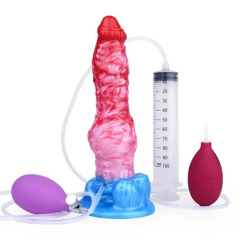 9 Inch Ejaculating and Inflatable Knot Dildo Silicone Fantasy Adult Toy (16) 9 Inch Ejaculating and Inflatable Knot Dildo Silicone Fantasy Adult Toy - Image 1