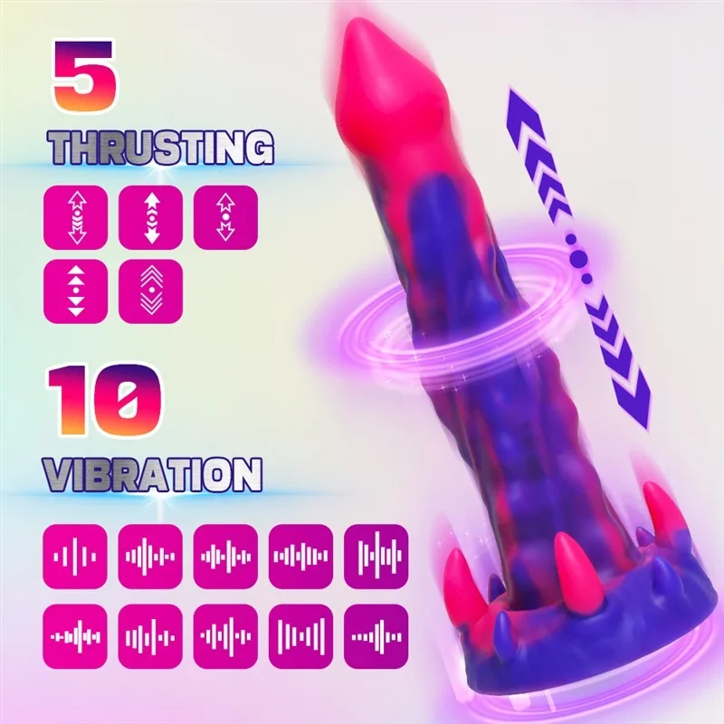 9 Inch Remote Control Fantasy Exotic Thrusting Vibrating Dildo (4) 9 Inch Remote Control Fantasy Exotic Thrusting Vibrating Dildo - Image 3