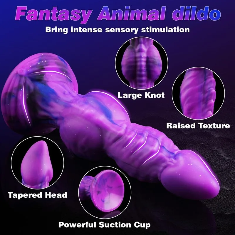 9.5 Inch Big Purple Dragon Knot Dildo Flexible Silicone Exotic Sex Toy (2) 9.5 Inch Big Purple Dragon Knot Dildo Flexible Silicone Exotic Sex Toy - Image 3