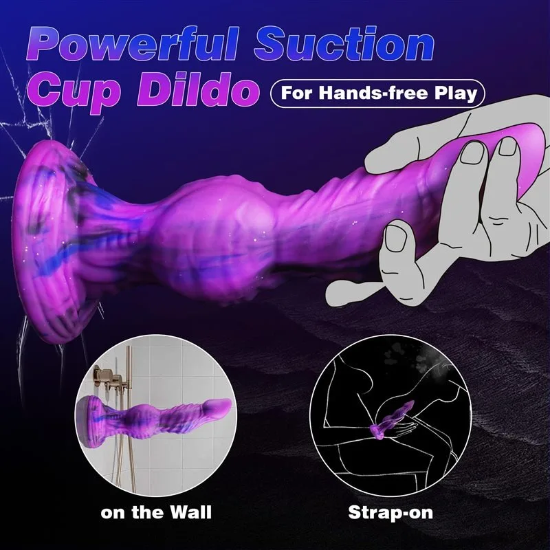 9.5 Inch Big Purple Dragon Knot Dildo Flexible Silicone Exotic Sex Toy (3) 9.5 Inch Big Purple Dragon Knot Dildo Flexible Silicone Exotic Sex Toy - Image 4