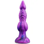 9.5 Inch Big Purple Dragon Knot Dildo Flexible Silicone Exotic Sex Toy - Image 2