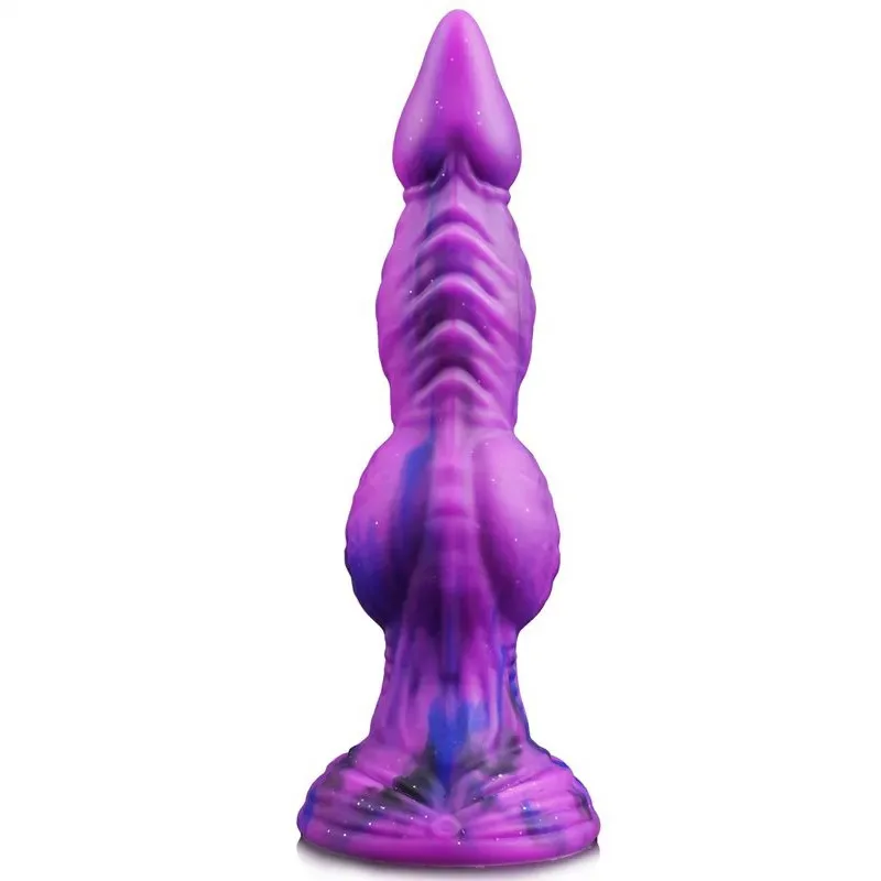 9.5 Inch Big Purple Dragon Knot Dildo Flexible Silicone Exotic Sex Toy (7) 9.5 Inch Big Purple Dragon Knot Dildo Flexible Silicone Exotic Sex Toy - Image 2
