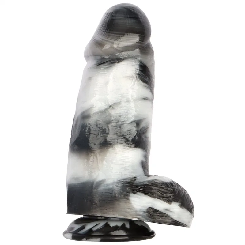 9.5 Inch Long 2.9 Inch Wide Big Firmness Black-and-White PVC Realistic Dildo (1) 9.5 Inch Long 2.9 Inch Wide Big Firmness Black-and-White PVC Realistic Dildo - Image 1