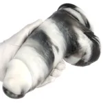 9.5 Inch Long 2.9 Inch Wide Big Firmness Black-and-White PVC Realistic Dildo - Image 7