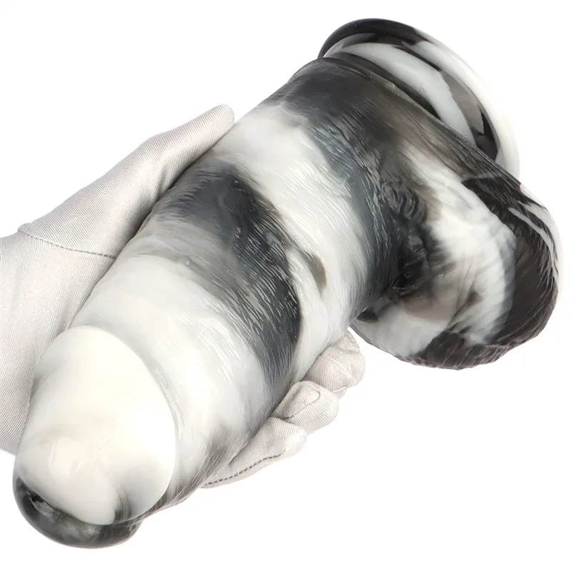 9.5 Inch Long 2.9 Inch Wide Big Firmness Black-and-White PVC Realistic Dildo (10) 9.5 Inch Long 2.9 Inch Wide Big Firmness Black-and-White PVC Realistic Dildo - Image 7