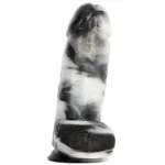 9.5 Inch Long 2.9 Inch Wide Big Firmness Black-and-White PVC Realistic Dildo - Image 4