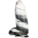 9.5 Inch Long 2.9 Inch Wide Big Firmness Black-and-White PVC Realistic Dildo - Image 3