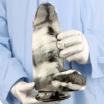 9.5 Inch Long 2.9 Inch Wide Big Firmness Black-and-White PVC Realistic Dildo - Image 2