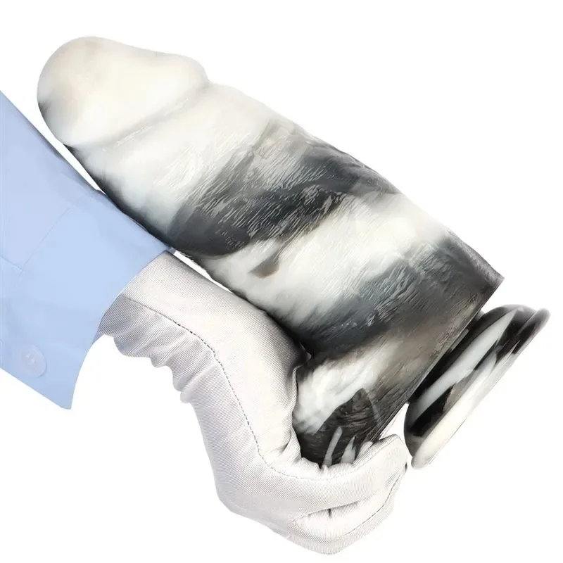 9.5 Inch Long 2.9 Inch Wide Big Firmness Black-and-White PVC Realistic Dildo (6) 9.5 Inch Long 2.9 Inch Wide Big Firmness Black-and-White PVC Realistic Dildo - Image 6