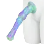 9.5 Inch Long Slim Horse Knot Dildo Silicone Mix-Colors Animal Penis - Image 2