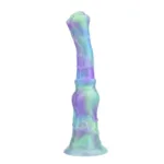 9.5 Inch Long Slim Horse Knot Dildo Silicone Mix-Colors Animal Penis - Image 3
