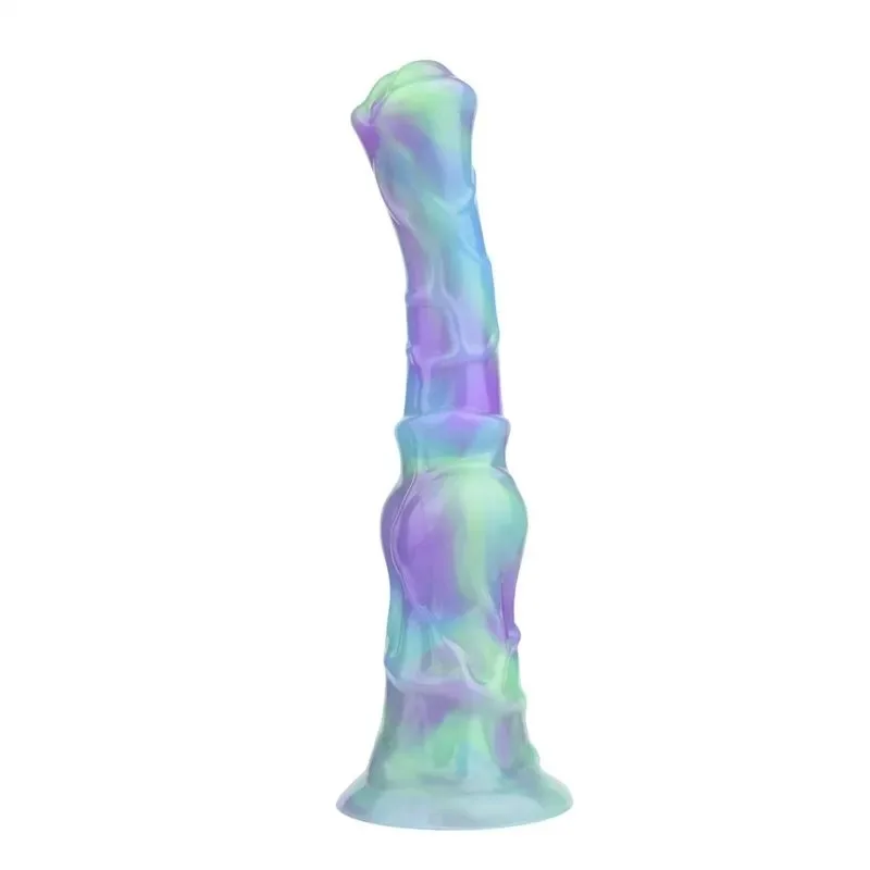 9.5 Inch Long Slim Horse Knot Dildo Silicone Mix-Colors Animal Penis (11) 9.5 Inch Long Slim Horse Knot Dildo Silicone Mix-Colors Animal Penis - Image 3