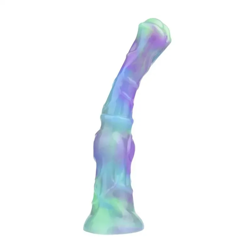 9.5 Inch Long Slim Horse Knot Dildo Silicone Mix-Colors Animal Penis (13) 9.5 Inch Long Slim Horse Knot Dildo Silicone Mix-Colors Animal Penis - Image 4