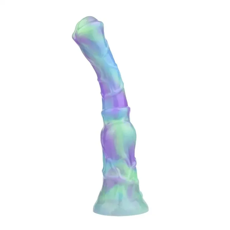 9.5 Inch Long Slim Horse Knot Dildo Silicone Mix-Colors Animal Penis (15) 9.5 Inch Long Slim Horse Knot Dildo Silicone Mix-Colors Animal Penis - Image 6