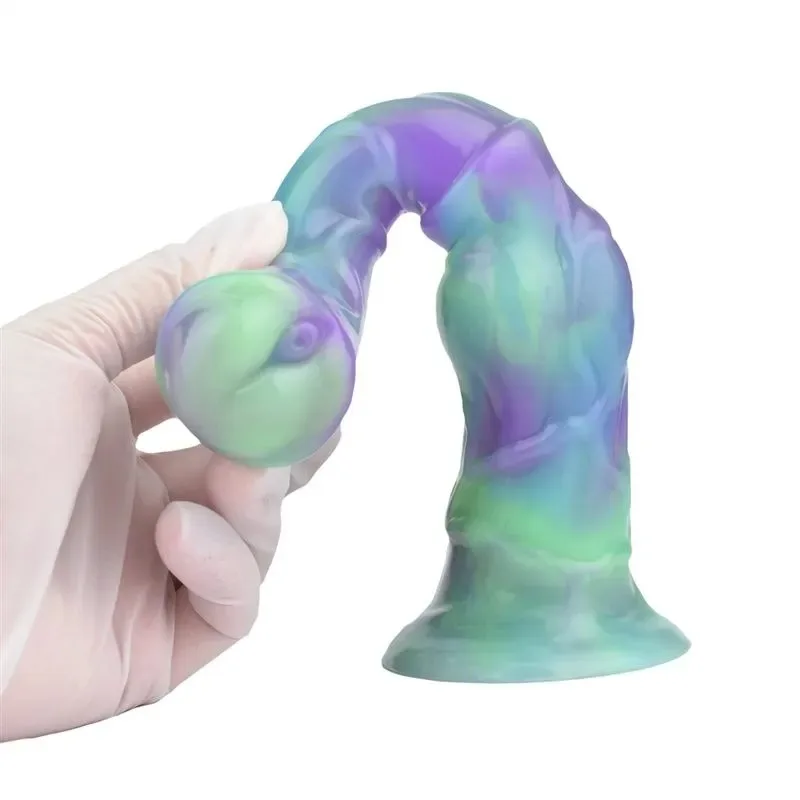 9.5 Inch Long Slim Horse Knot Dildo Silicone Mix-Colors Animal Penis (16) 9.5 Inch Long Slim Horse Knot Dildo Silicone Mix-Colors Animal Penis - Image 8