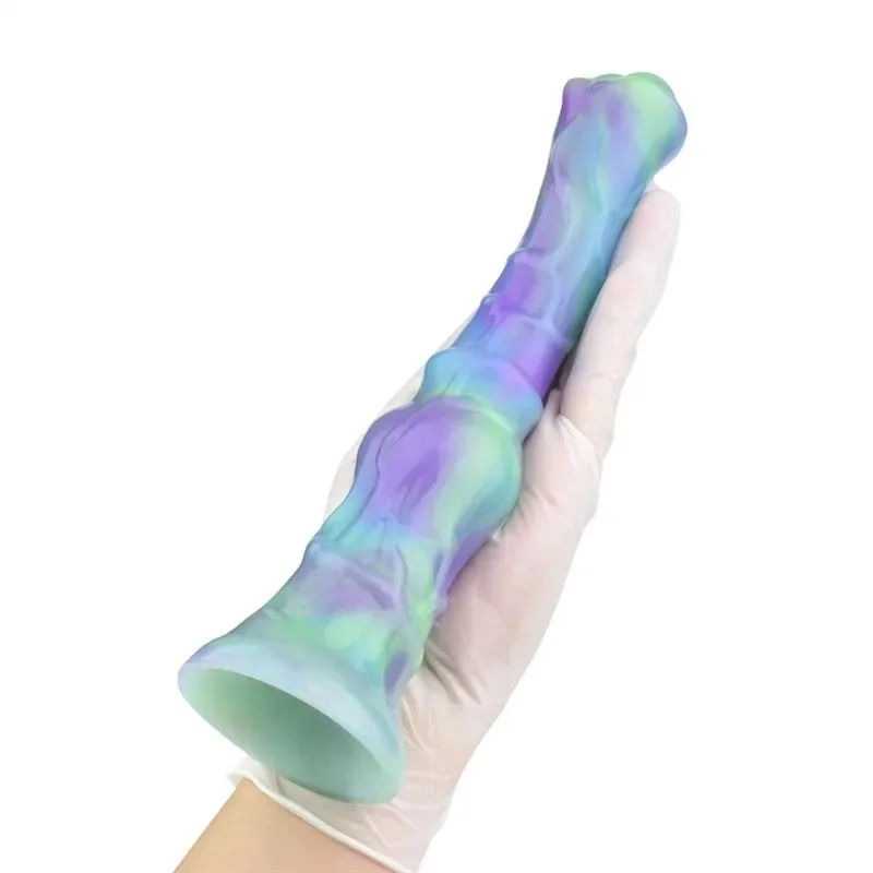 9.5 Inch Long Slim Horse Knot Dildo Silicone Mix-Colors Animal Penis (17) 9.5 Inch Long Slim Horse Knot Dildo Silicone Mix-Colors Animal Penis - Image 7